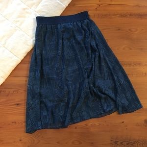 LuLaRoe Lola Blue Chiffon Skirt Size S